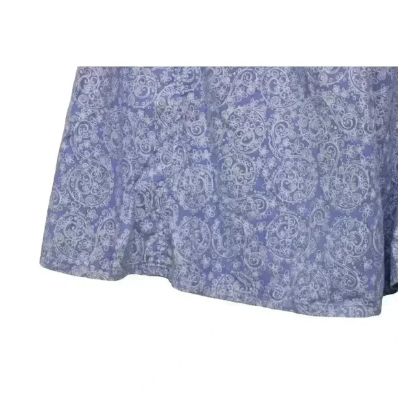 Fresh Produce Midi Skirt Size Large Periwinkle Paisley Floral 100% Cotton Resort - Picture 9 of 12